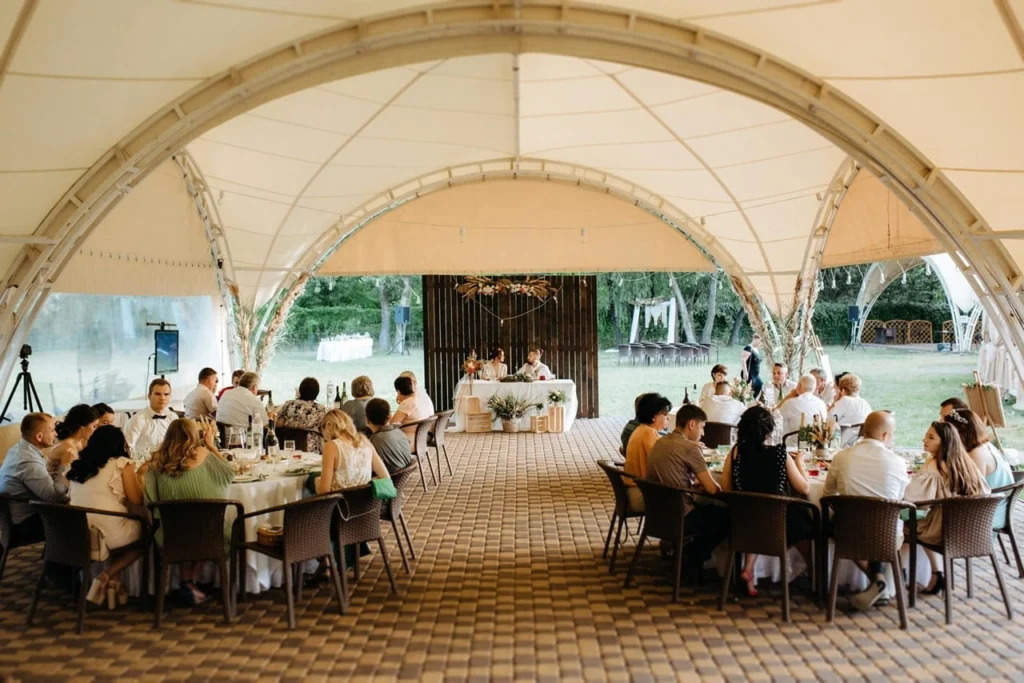 gallery event tent dinner